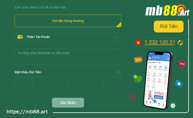 Hướng dẫn rút tiền 2 Nhập thông tin rút tiền từ tài khoản MB88